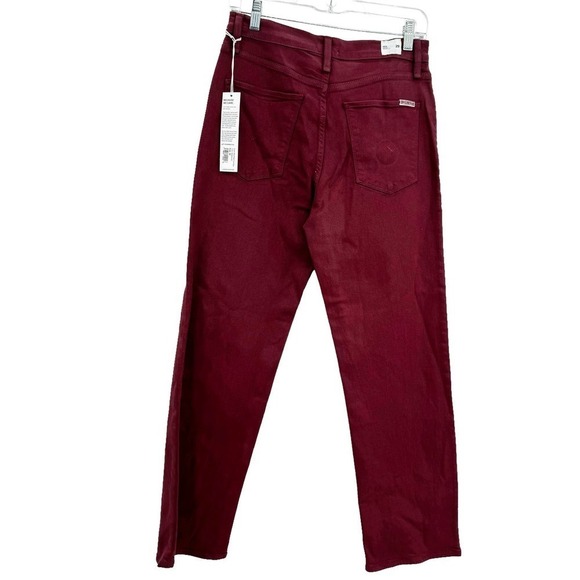Hudson Noa High Rise Straight Crop Jeans Rosewood Red Wine Size 29 NWT - Picture 4 of 12